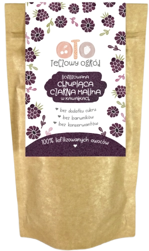 Liofilizowana malina czarna - chrupiące zdrowe przekąski