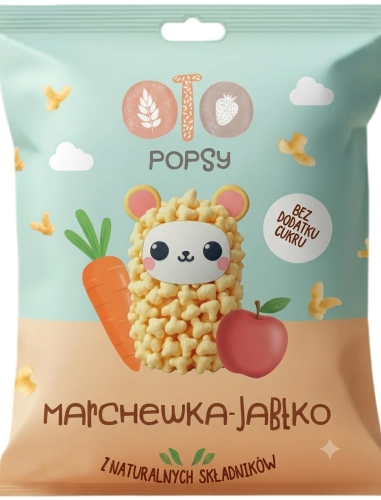 chrupki marchew jabłko, warzywno-owocowy popcorn, zdrowa przekąska do śniadaniówki